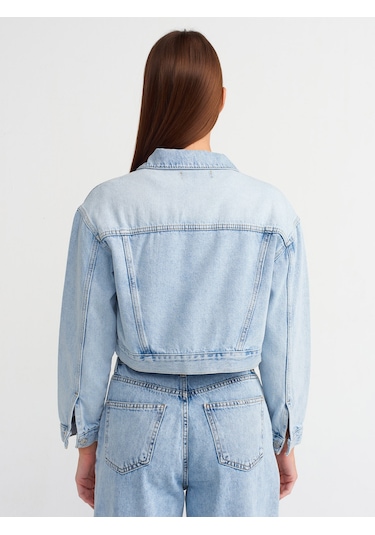 Dilvin Crop Model Denim Mont Mavi