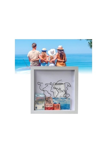 Rogfer Seyahat Gölge Kutusu Çerçevesi, Hatıralar, Para, Bilet Beyaz İçin Yuvalı 20 X 20 Cm