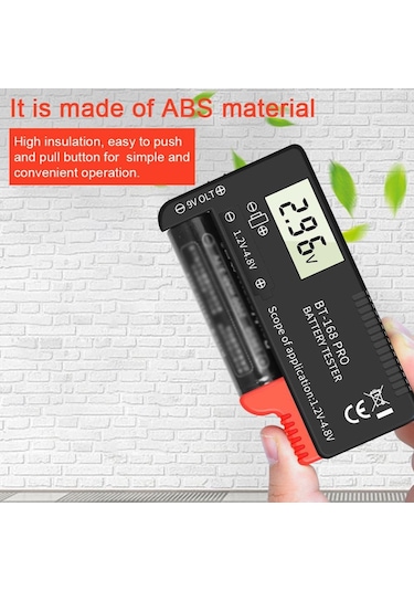 168 Pro Dijital Ekran Evrensel Pil Test Cihazı Taşınabilir Pil Kapasitesi Göstergesi Pratik