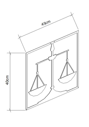 Adalet Terazisi 60cm X 53cm Siyah
