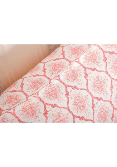 Melisa Damask Baskılı Duck Kumaş Kırmızı Kırlent 45 45 Cm - 808 45 x 45