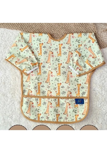 Candar Forest Desenli Sıvı Geçirmez Unisex Aktivite Ve Mama Önlüğü 6-24 Ay Standart Çok Renkli