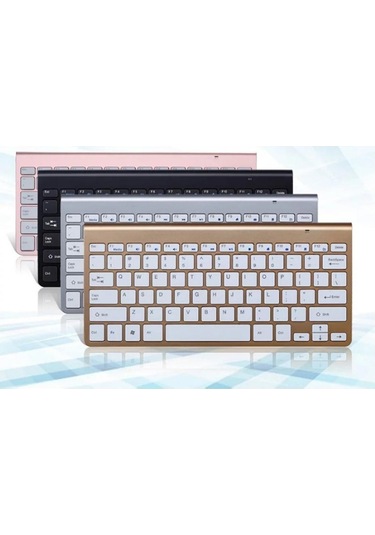 Homyl Mac Pc Dizüstü Için Mini Kablosuz Klavye Fare Gümüş