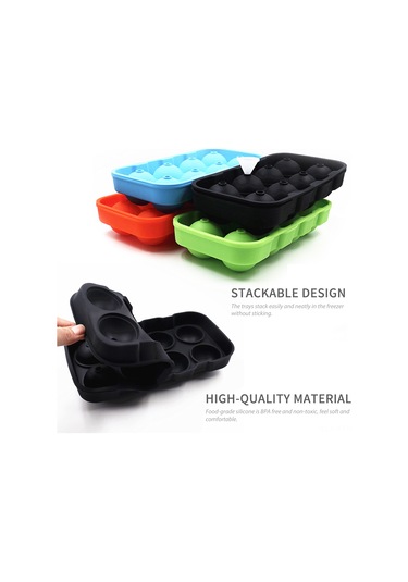 Kosona 8 Bölmeli Silikon Buz Küpü Kalıbı - Geri Kullanıma Uygun, Kapaçklı, Kolay Buz Çıkarımı - Kokteyller, Kahve İçin Mutfak Aleti Çok Renkli