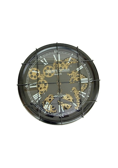 Kenpazar Saat Çarklı Izgaralı Duvar Saati Dekoratif Ev Ofis Hediyelik çok Renkli