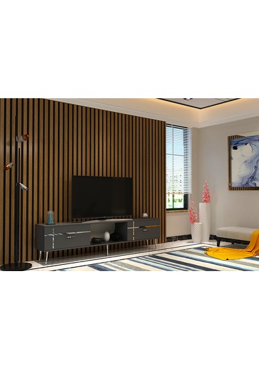 Linect Tv Sehpası Antrasit-gümüş