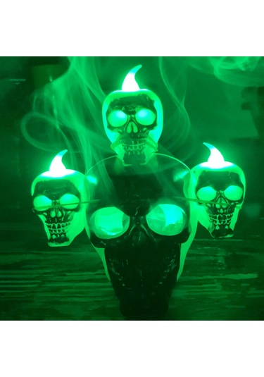 Singree Altın Halloween Dekorasyon Led Işıklı Sandalye Kokulu Dumanlı Kelle Süsü 3 Ag13 Pil + 3 Sandalye + Pinzet Dahil