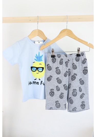 Harika Kids Erkek Çocuk Gözlük Model Pamuklu Şortlu 2'li Takım 001