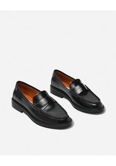 Steve Madden Adıson Black Leat Kadın Siyah Loafer Adıson