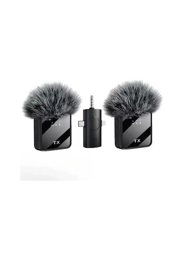 F11-2 Profesyonel 2 Li Kablosuz Yaka Mikrofonu 3in1 Mikrofon Type-c/lightning/jack