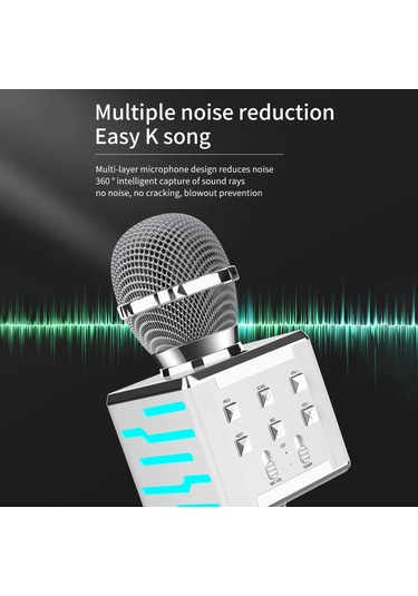 Mufunye Mavi Karaoke Bluetooth Mikrofon, Kablosuz Mikrofon Ds868