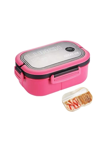 1200ml 2 Katlı 6 Bölmeli Bento Beslenme Çantası - Hava Kilitli, Mikrodalgada Kullanılabilir, Bpa'sız Çok Renkli