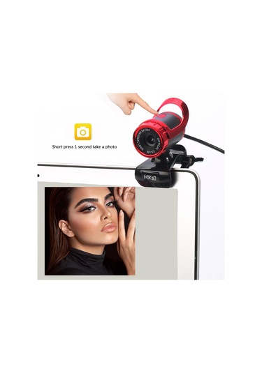 Geeksen S9 Usb 2.0 1080p Web Kamera, Pc Ve Laptop İçin Dahili Mikrofonlu Video Görüşme Aracı, Kırmızı