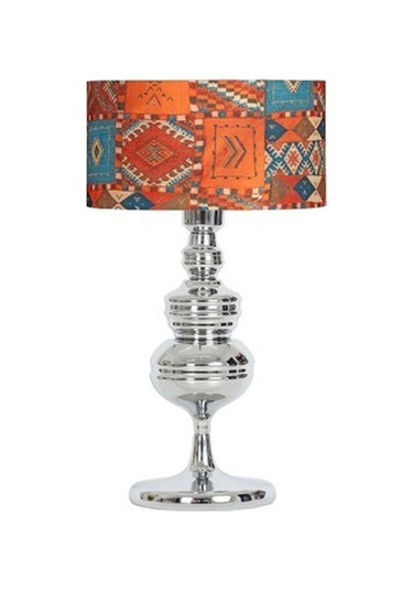 Vinner Munch Krom Kaplama Metal Abajur - Capadocia Desenli-60406 Renkli