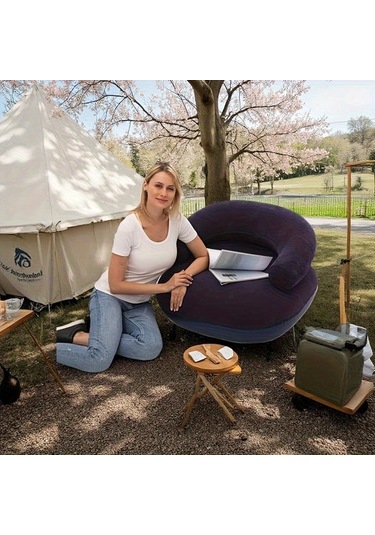 Elmpaly Kırmızı Kamp Şişme Sedir, Ayak Pompalı Katlanır Sırtlık Yumuşak Hızlı Şişirme Kırmızı