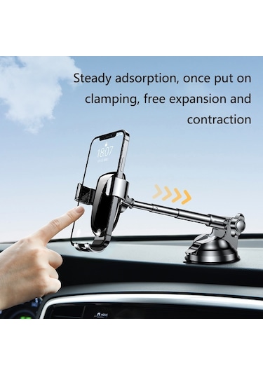 Sones Oatsbasf 03513 Telefon Araba Manyetik Teleskopik Braket Vantuz Tipi Navigasyon Cep Telefon Braketi Grafit Siyah