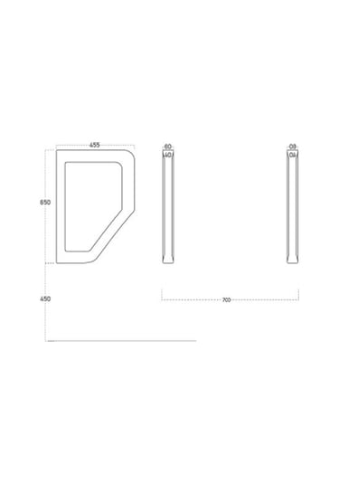 Lucco Loop 45 CM Pisuvar Ara Bölme Siyah