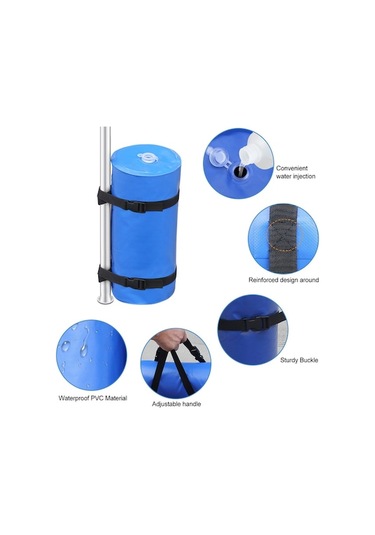 Pazly Taşıma Su Siyah Şişme Pvc Kapasiteli Dolu Çantası Çadır Ağırlık Ağırlık 19kg - Ek Siyah