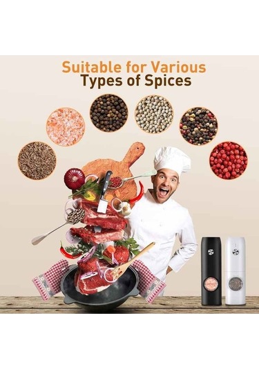 Novahub Kymq-15a Otomatik Typl-c S Arj Elektrikli Karabiber Ve Tuz Öğütücüsü Siyah Siyah