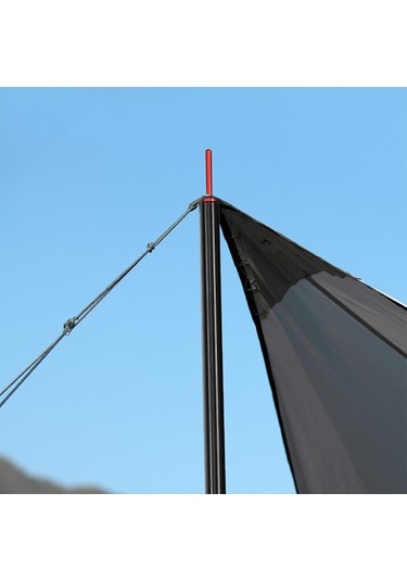 Novahub Kırmızı/siyah 6061 Alüminyum Çadır Direği, 16/19mm Çap, 207/47cm, Siyah Kapaklı Siyah