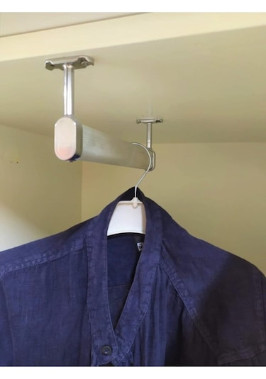 Ers Dolap Içi 25 Cm Oval Elbise Askı Borusu, Tavan Askı Aparatı Krom - Krom