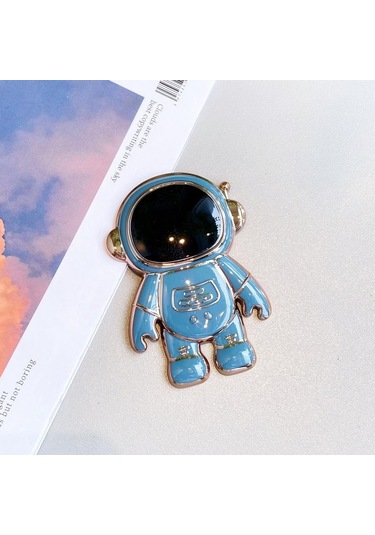 Açık Gri Evrensel Tutucu Sevimli 3d Astronot Kickstand Standı Masası Braketi Cep Telefonu Arka Durumda