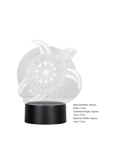 Goldenqian 3d Işık, Deniz Ofis Için Yıldönümü Için 3d Gece Lambası Zk7yww Siyah