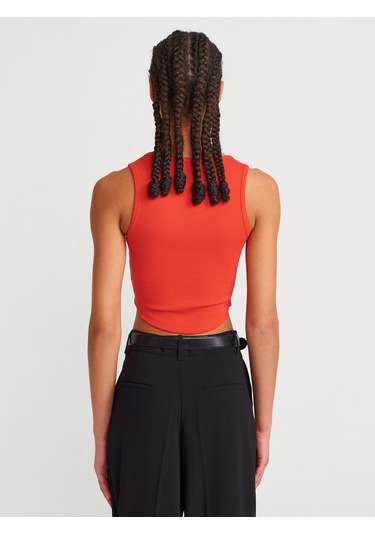 Dilvin 20844 Önü Düğmeli Top-k.kırmızı K.kırmızı