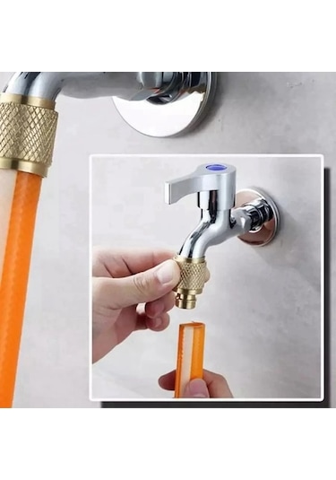 Flybuy Yüksek Yıkama Saplı Pirinç Musluk Memesi Hortum Ev Düz Copper-2x Basınçlı Bahçe Ayarlanabilir Aracı Araba Aksesuarları Bs