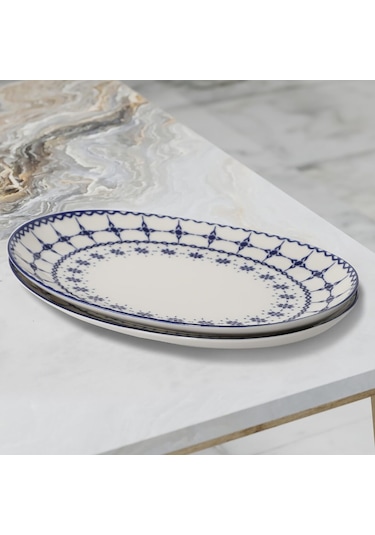 GÜRAL ELIPS 2 PARÇA 25 CM BONE KAYIK TABAK - 1654