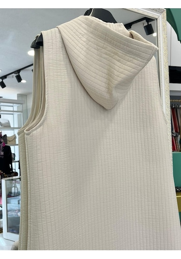 Nurgün Kapitone Yelek - Taş - 46 Taş