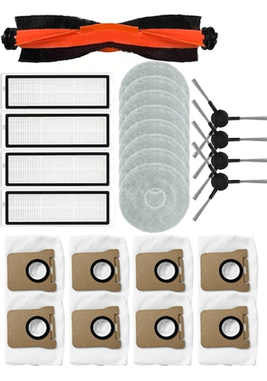 Junzhuodianpu Xiaomi X20 Max / X20 Pro / D109gl / D102gl Elektrikli Süpürge Aksesuar Seti 25 Parça : Elektrikli Süpürge Fırçası, Filtre, Paspas, Toz Torbası