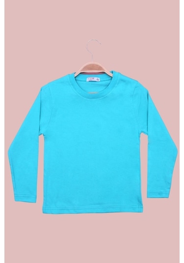 Fyk Kids Düz Basic Unisex Sweatshirt Turkuaz
