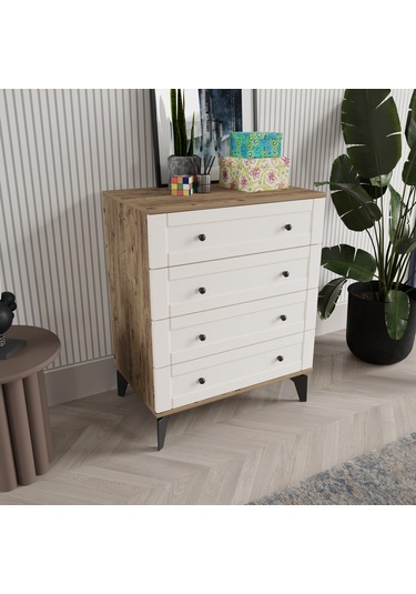 Toprak 4 Çekmeceli Şifonyer - Mdf Kapak Aytaşı