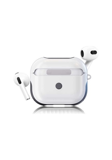 Noktaks - Airpods 3. Nesil Uyumlu - Kılıf Darbelere Karşı Dayanıklı Shockproof Silikon Kılıf - Beyaz - T19612 Beyaz