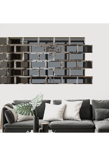 Ayna - 10'Lu Takım Tuğla Modelli Ayna - 25Cm X 12,5Cm Çok Renkli