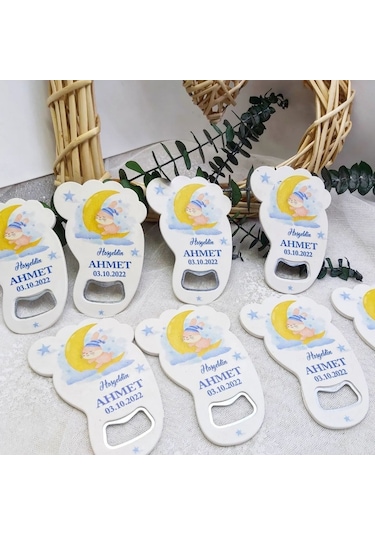 Ayak Açacak Magnet 8x6 Cm Uv Erkek Bebek Magnetleri Bebe 30 Adet