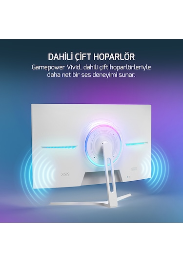 Gamepower Vivid F20 27'' 1 MS 120 Hz Curved RGB Beyaz  VA Full HD Oyuncu Monitör