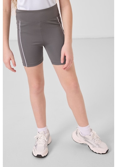 Tommylife Koyu Gri Esnek Standart Fit Basic Performans Kız Çocuk Tayt - 75189 Koyu Gri