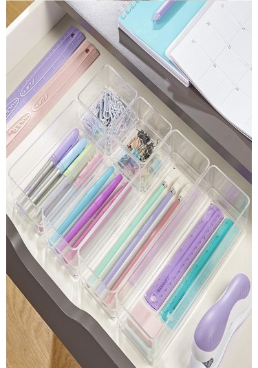 Bayev Lv 216 Ayarlanabilir Çekmece Içi Düzenleyici Set 6 Parça Takı Ve Makyaj Kutusu Kalem Organizeri