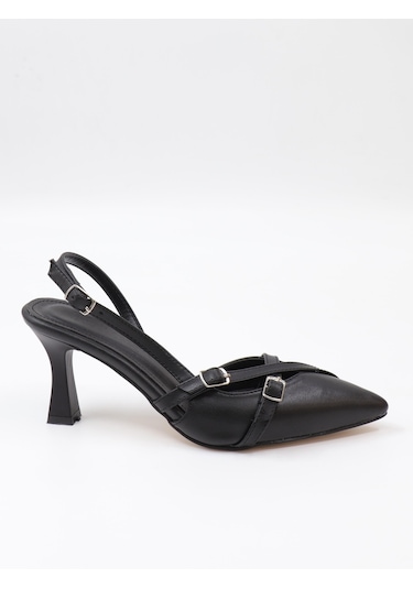 Nesilshoes Nesil Shoes Uraz 500 Siyah Topuklu Kadın Sandalet