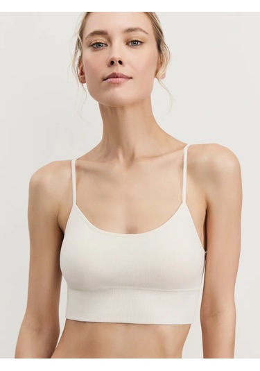 Zarına Ribana Triko Spor Üst 437852033 Bej