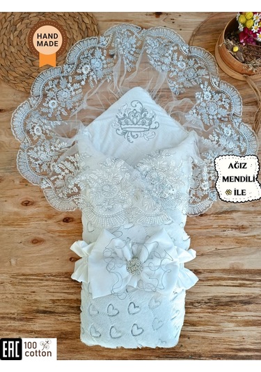 Yenidoğan Bebek Kundağı Unisex Bebek Dış Kundak Battaniyesi Hastane Çıkışı Kundak Battaniye Ekru