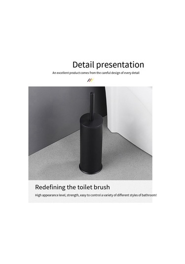 Tuvalet Fırçası Ve Tutucu Seti Banyo Temizleme Fırçası Ev Tipi-siyah Siyah
