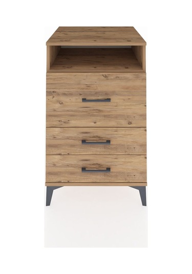 Kronos Komodin Tek Raflı 3 Çekmeceli 60x59x96 Çam-çam Çam