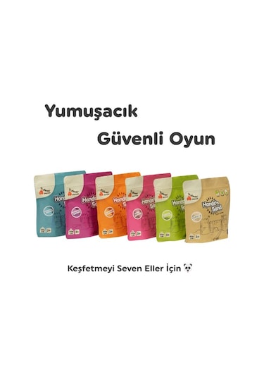 Playever Hands'n Sand Doğal Kinetik Kum 3kg - 6 Renk Çok  Renkli