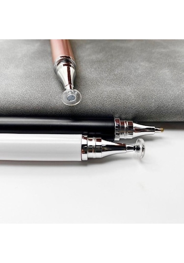 Jms  Parmak İzi Önleyici  Tablet İçin Çift Ekranlı Dokunmatik Kapasitif Çizim Kalemi Stylus Siyah