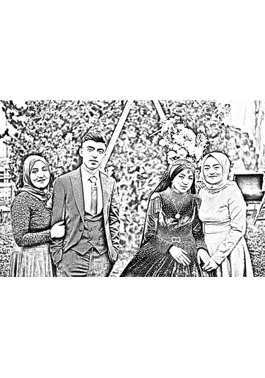 Kişiye Özel Karakalem Tasarımlı Dekoratif Ahşap İroka Ayaklı Çerçeve 2888