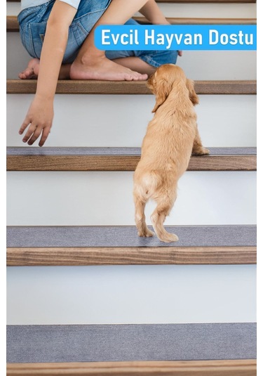 Halifleks Yapışkan Tabanlı Merdiven Basamak Paspası Rip Halı Kaymaz Tabanlı - Gri Null