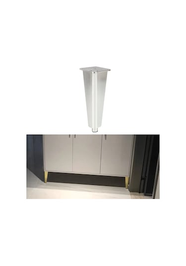 Sones Ayarlanabilir Tüm Alüminyum Mobilya Standı Ayakları, Yükseklik: 33cm Gümüş